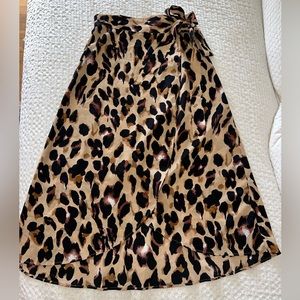 Tie Leopard midi skirt S